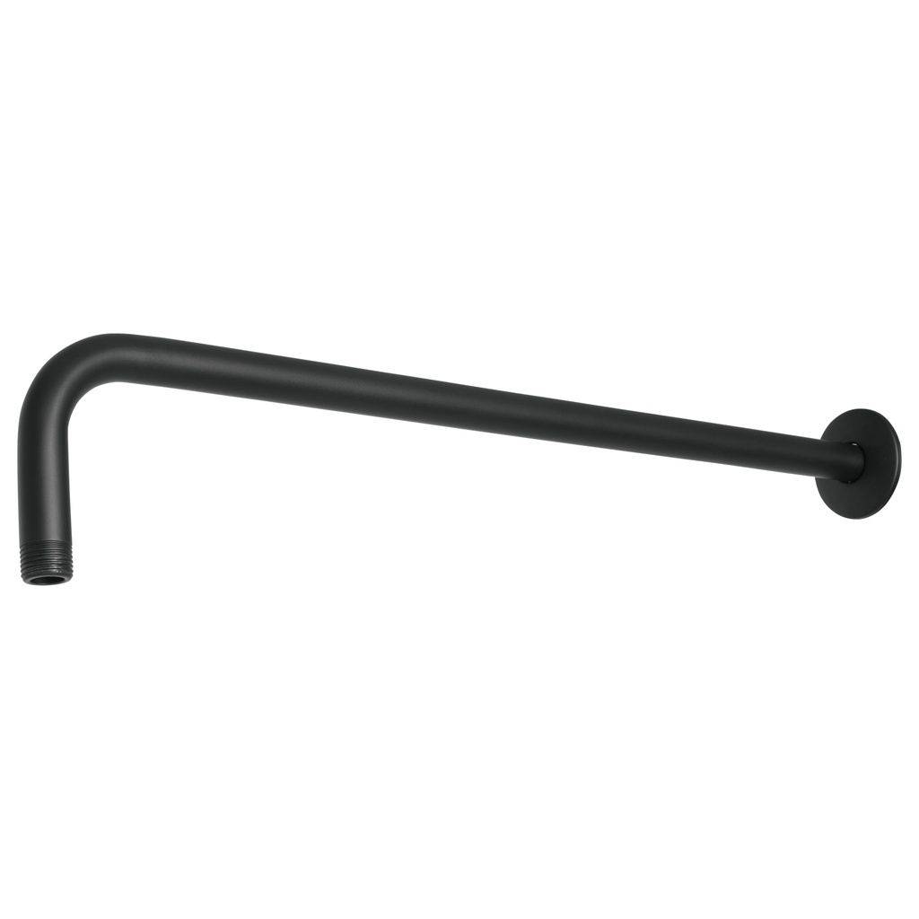 Brazo recto 50 cm con chapeton para regadera, negro mate
