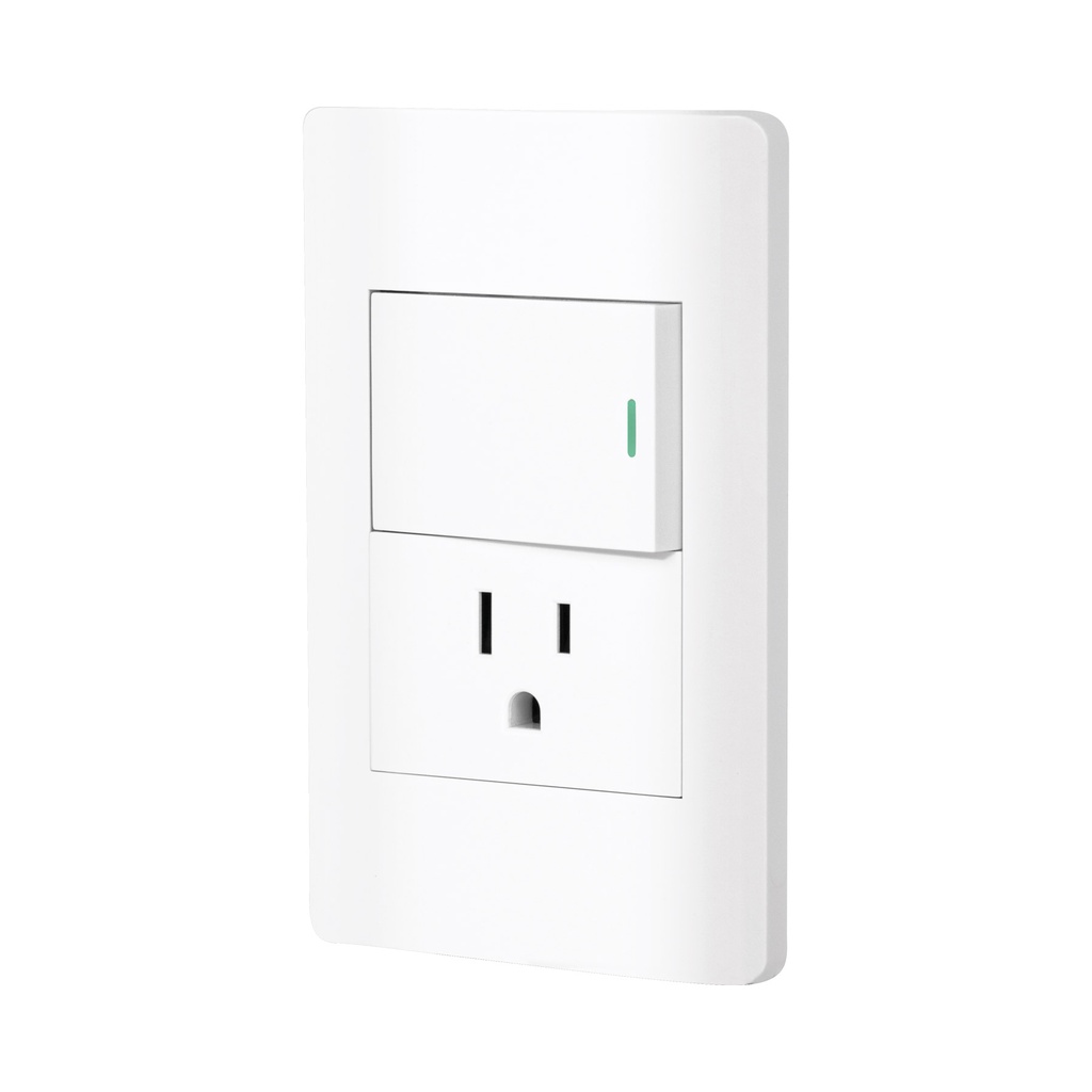 Placa armada blanca interruptor y contacto 1.5 mod, Lisboa