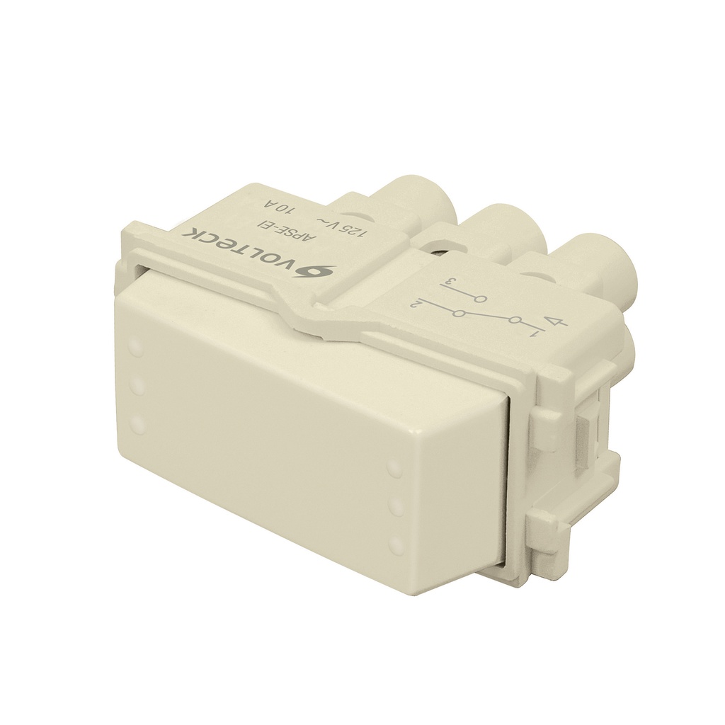 Interruptor de 3 vias, linea Italiana, color marfil, Volteck