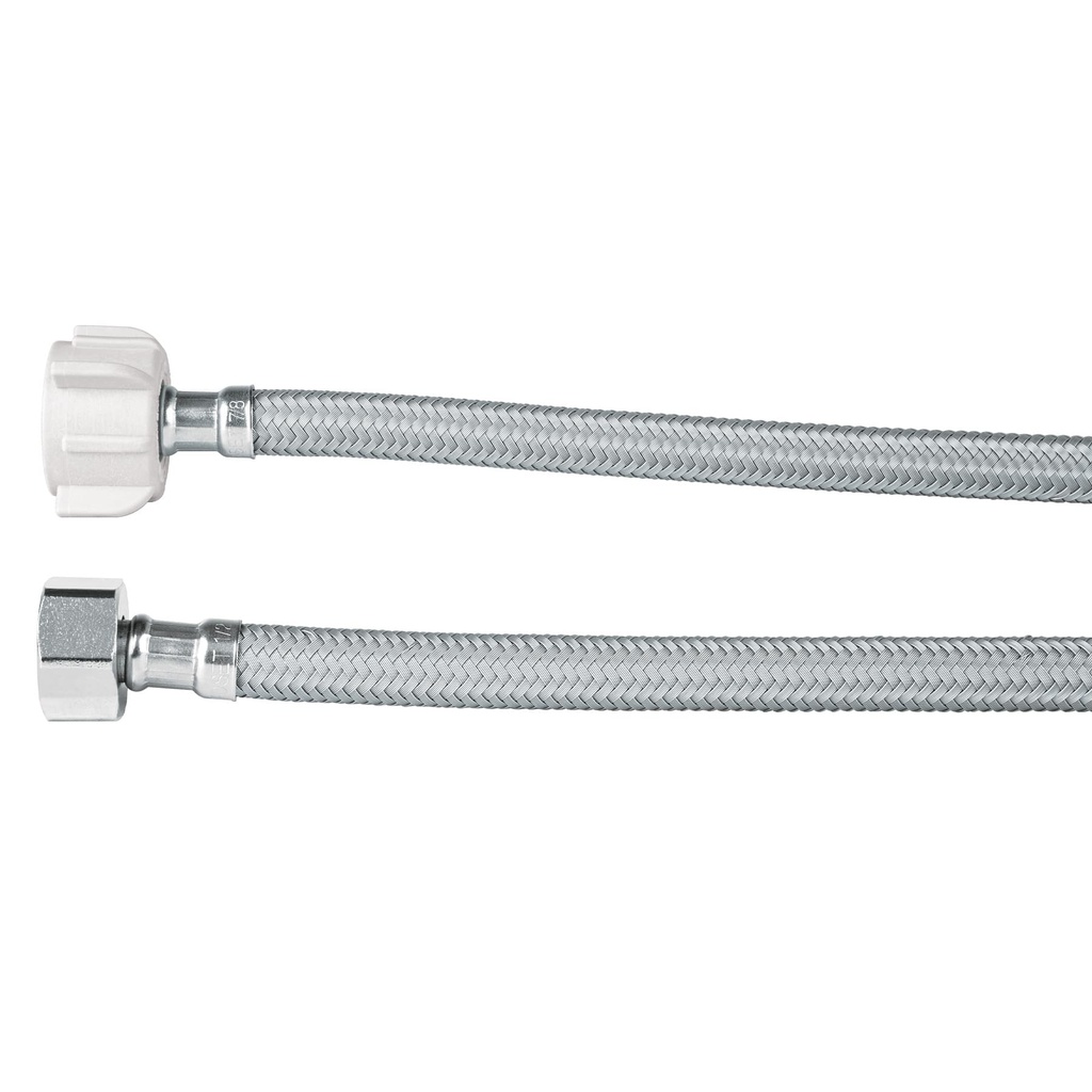 Manguera p/WC, vinilo gris, 1/2' x 7/8' tuerca plast, 35cm