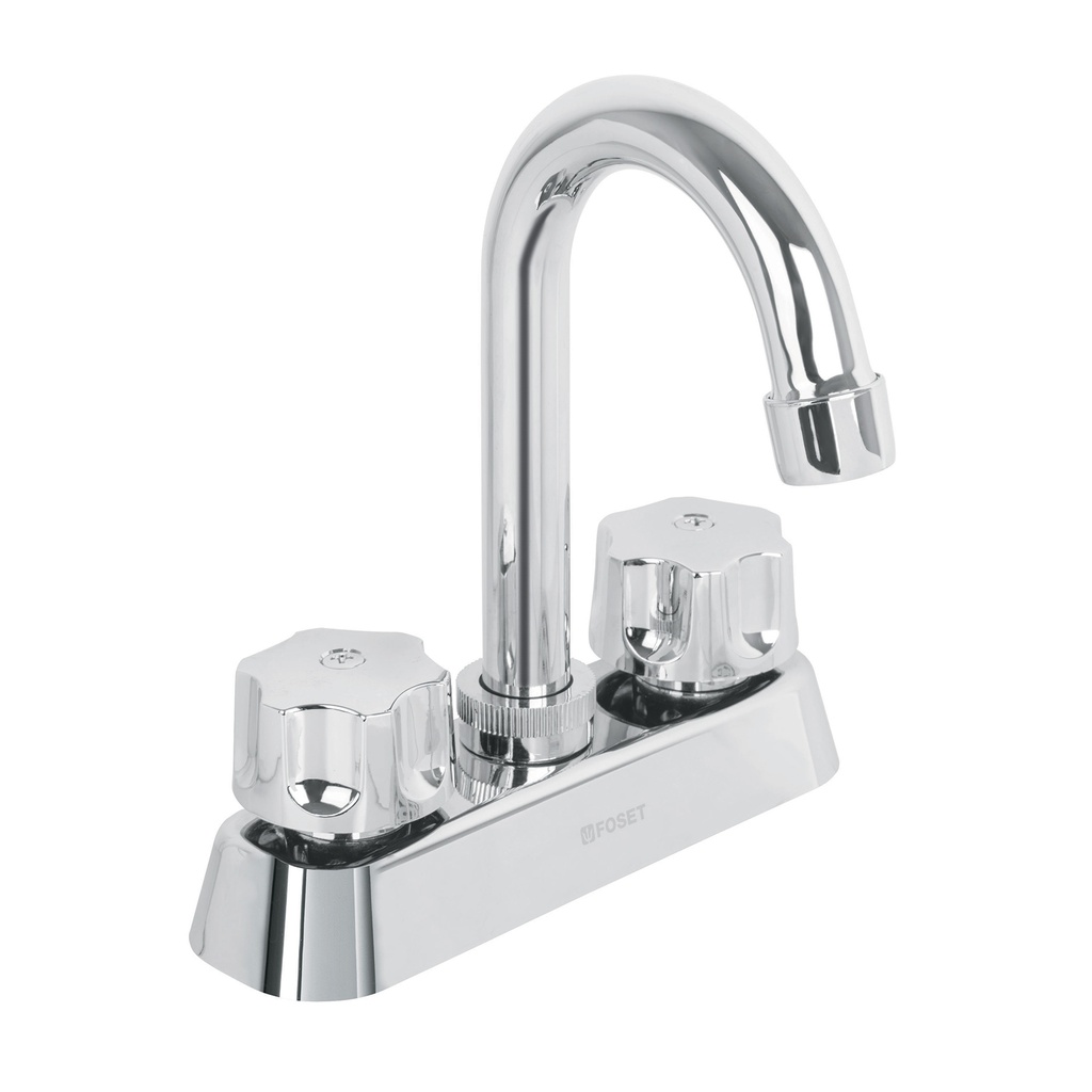 Mezcladora plastica 4' p/lavabo, cuello tipo bar, hex Basic