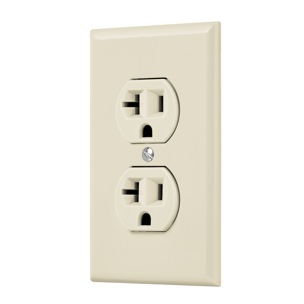 Placa armada contacto duplex,2 polos, linea Standard, marfil