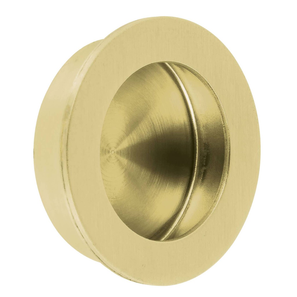 Jaladera de embutir circular No. 3 acabado laton brillante