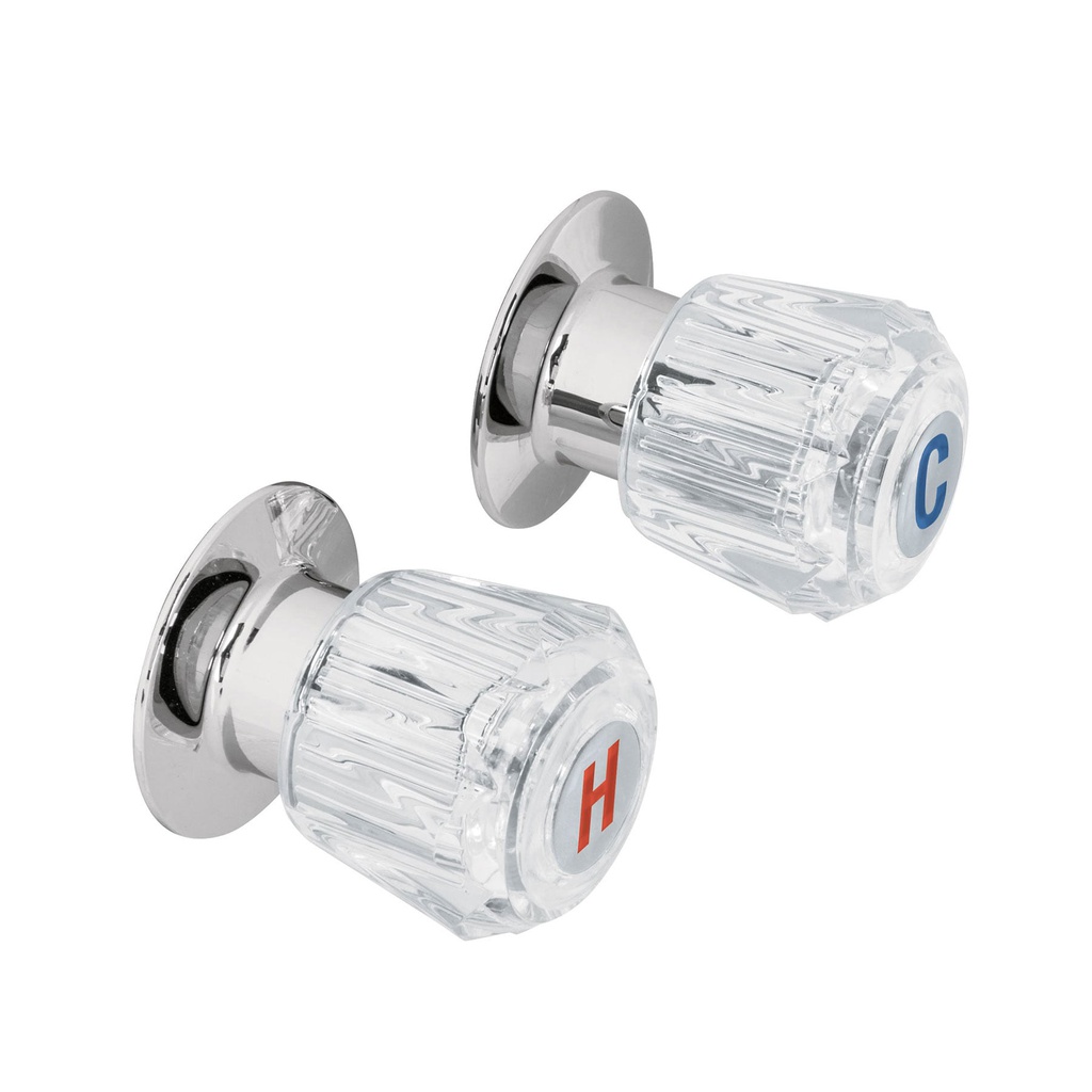 Juego de 2 manerales acrilico trans. para regadera, Basic