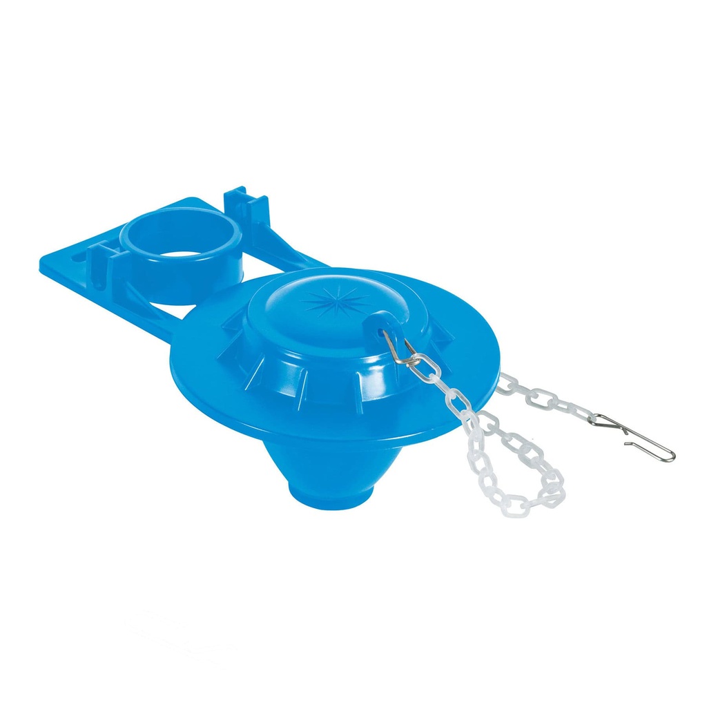 Sapo 2' para WC, PVC, azul, cadena plastica, Foset