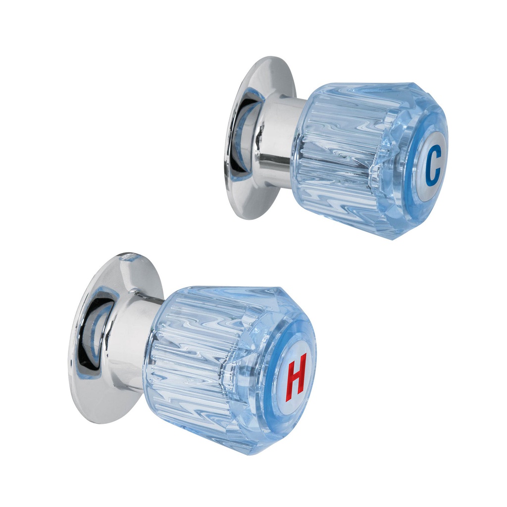 Juego de 2 manerales acrilico azul para regadera, Basic