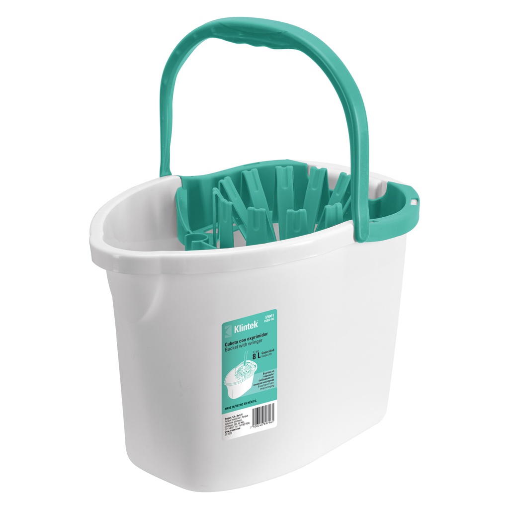Cubeta plastica con exprimidor, 8L Klintek