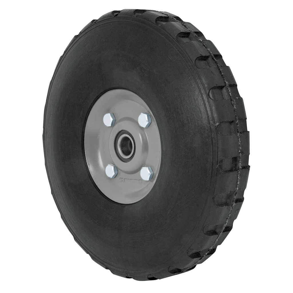 Rueda de hule solido 10' para diablo, doble balero, Pretul