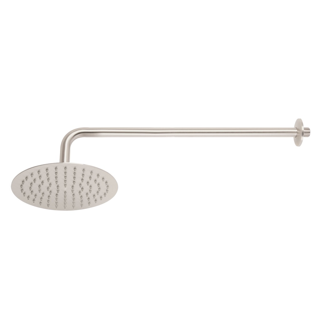 Regadera satin 8' plato redondo delgado con brazo, Riviera