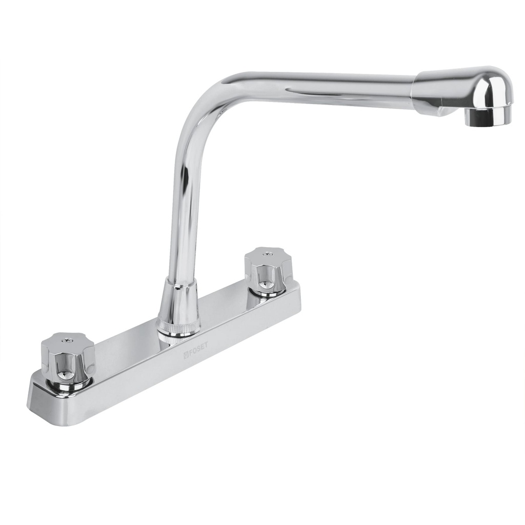 Mezcladora plastica 8' p/fregadero, cuello cobra, hex Basic