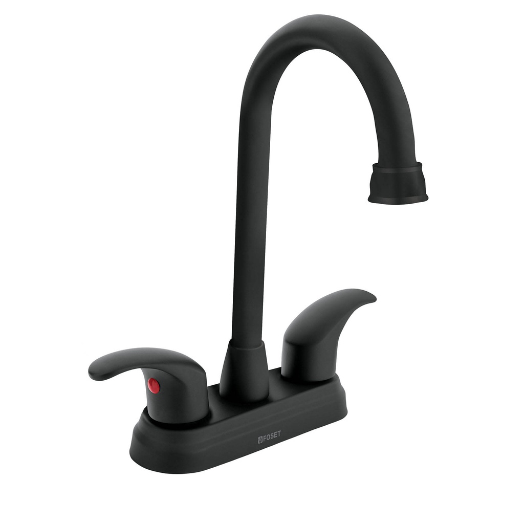 Mezcladora negro mate 4' p/lavabo, tipo bar, palanca, Aqua
