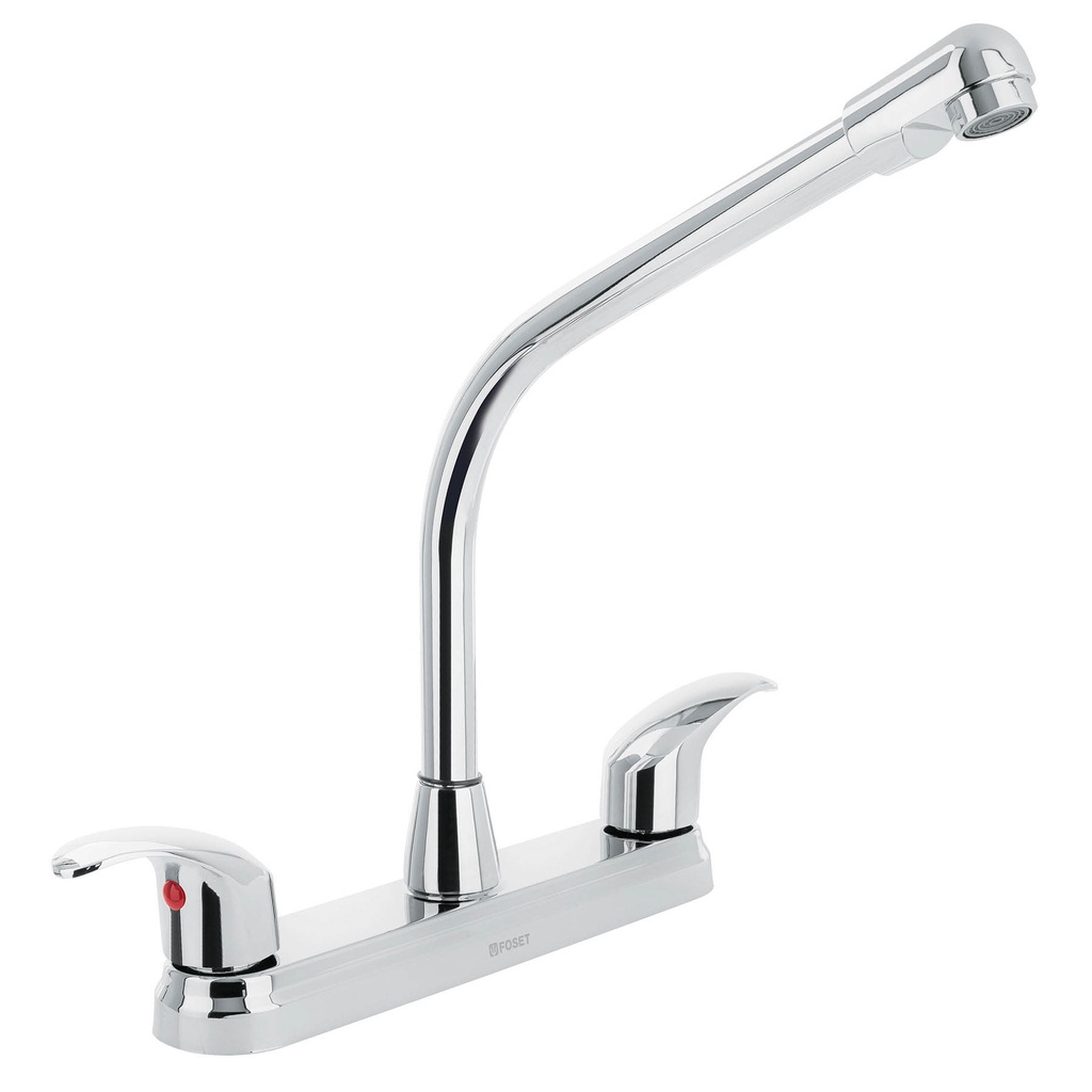 Mezcladora inox 8' p/fregadero, cuello cobra, palanca, Aqua