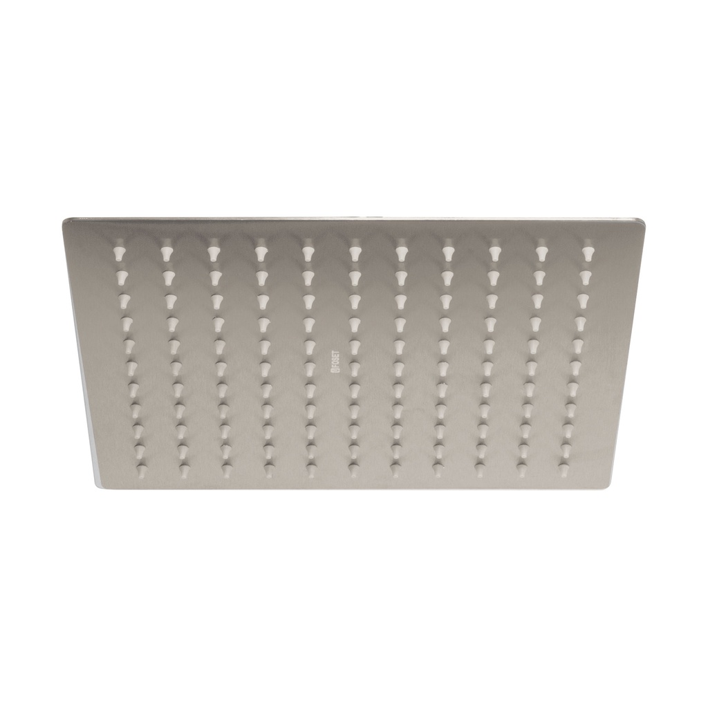 Regadera satin 10' plato cuadrado delgado sin brazo, Riviera