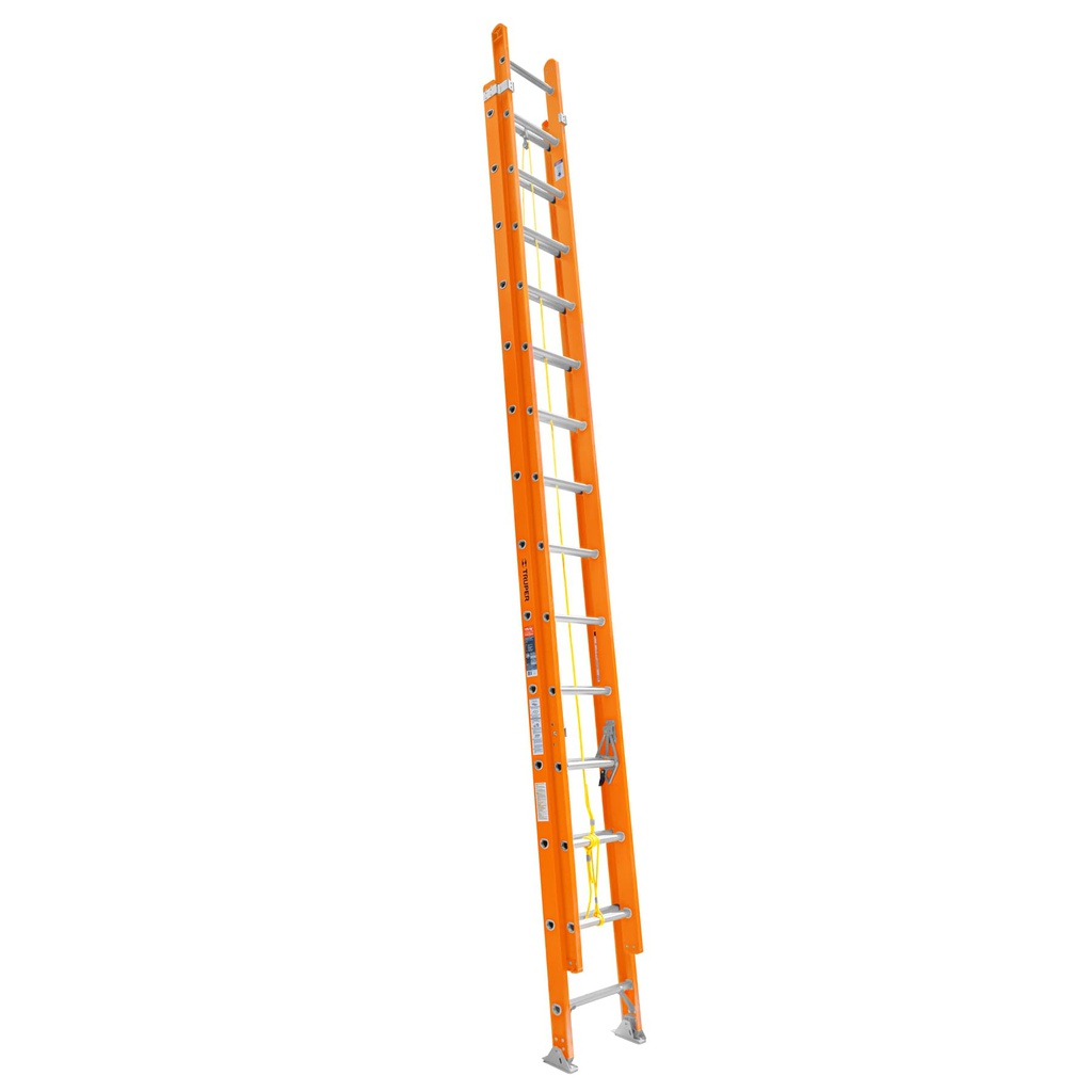 Escalera de extension, tipo II, 28 peldaños, fibra de vidrio