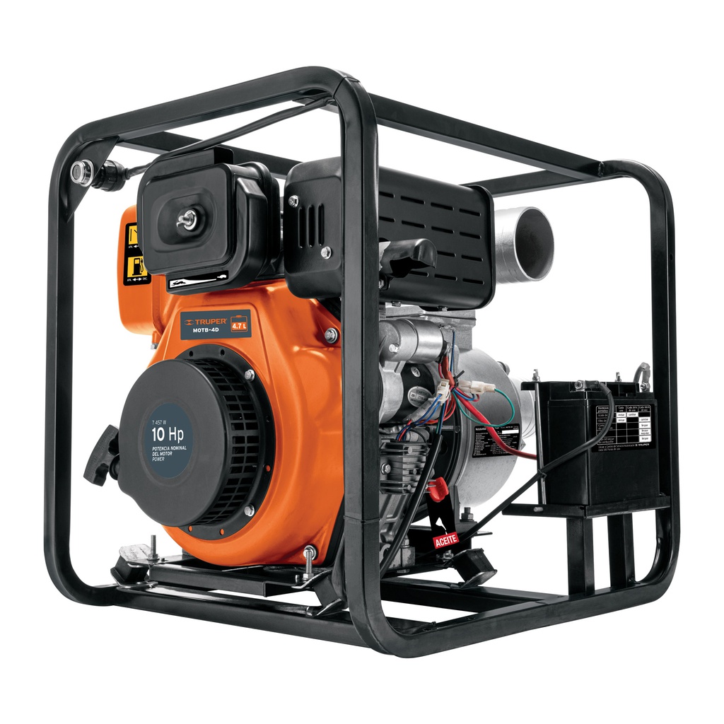 Motobomba autocebante 4' x 4' a diesel 14 HP, Truper