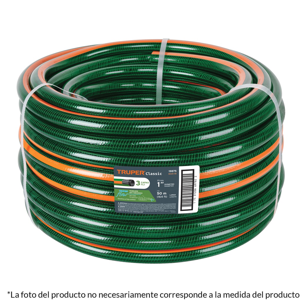 Metro de manguera 1/2' 3 capas en rollo de 50 m, Truper