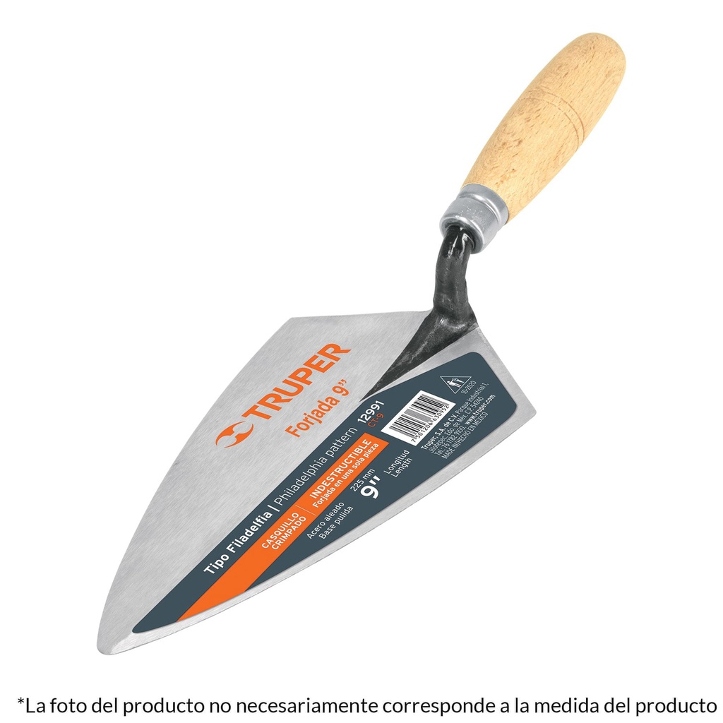 Cuchara para albañil 7' forjada tipo Filadelfia, Truper