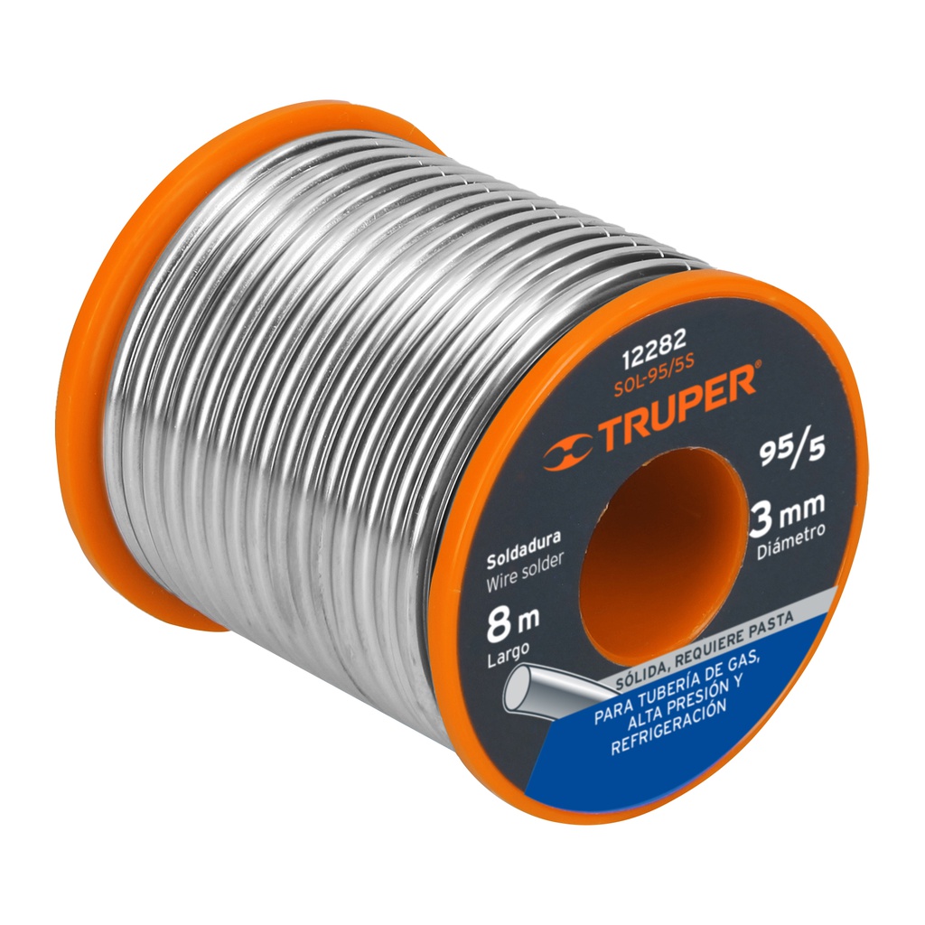 Soldadura solida 95/5 para tuberia de gas, 450 g