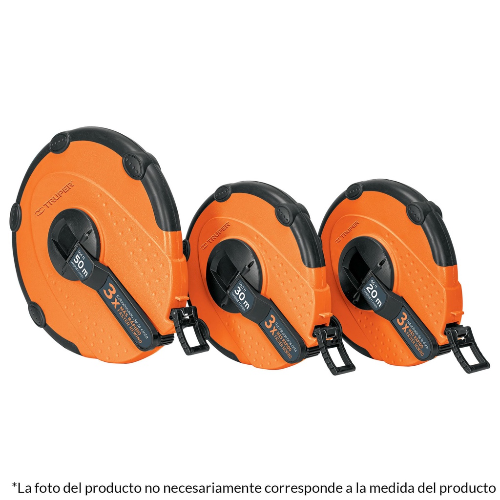 Cinta larga 30 m de fibra de vidrio, carcasa plastica