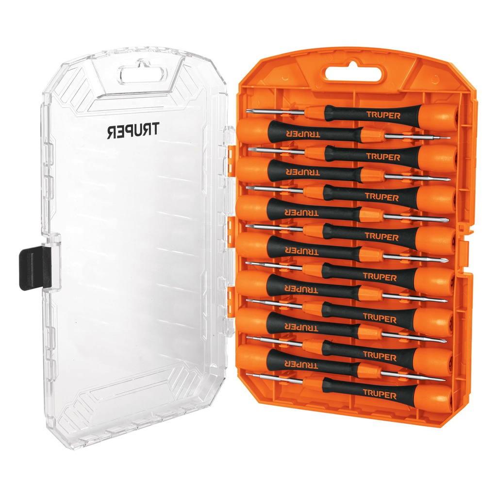 Juego con 15 desarmadores de precision, Truper