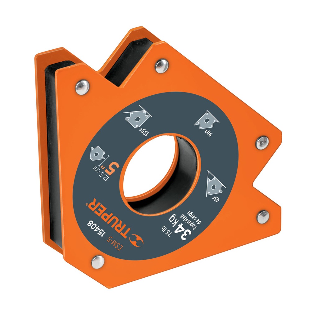 Escuadra magnetica 5' para soldar, capacidad 34 kg, Truper