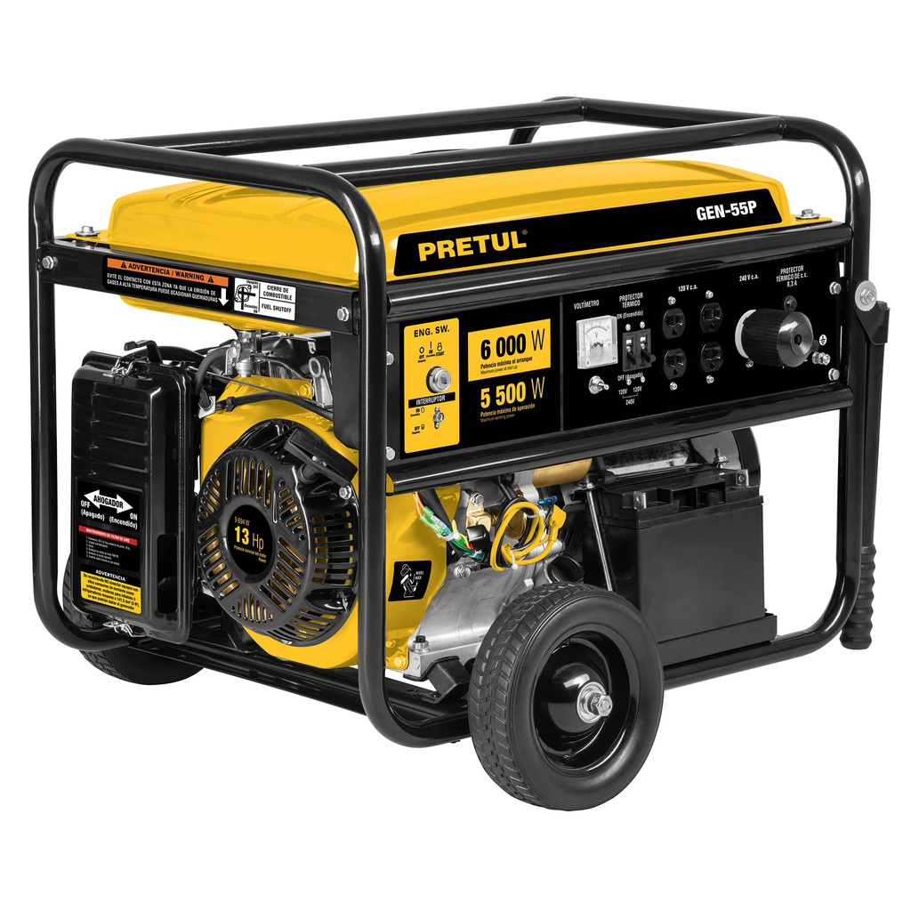 Generador portatil 6.6 kW motor a gasolina, Pretul