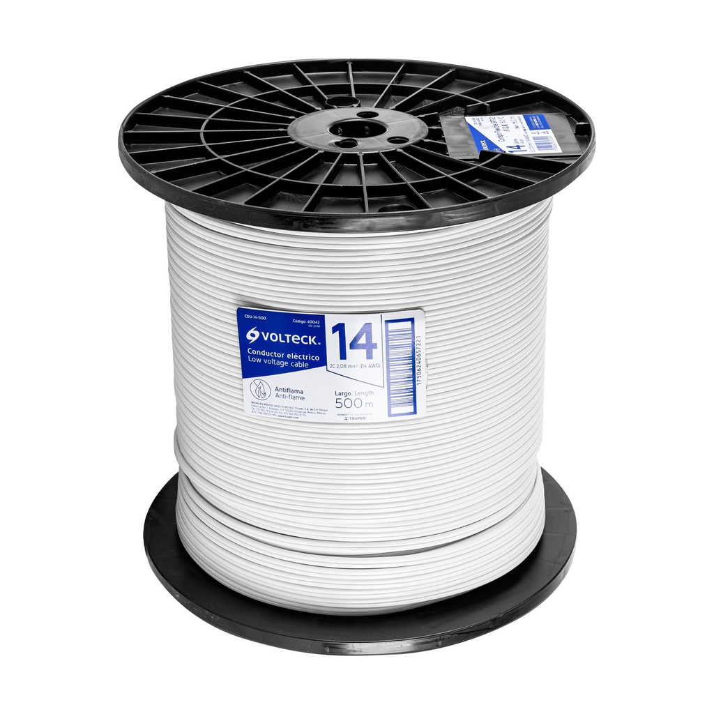 Metro de CABLE  duplex flexible SPT 14 AWG en carrete 500 m