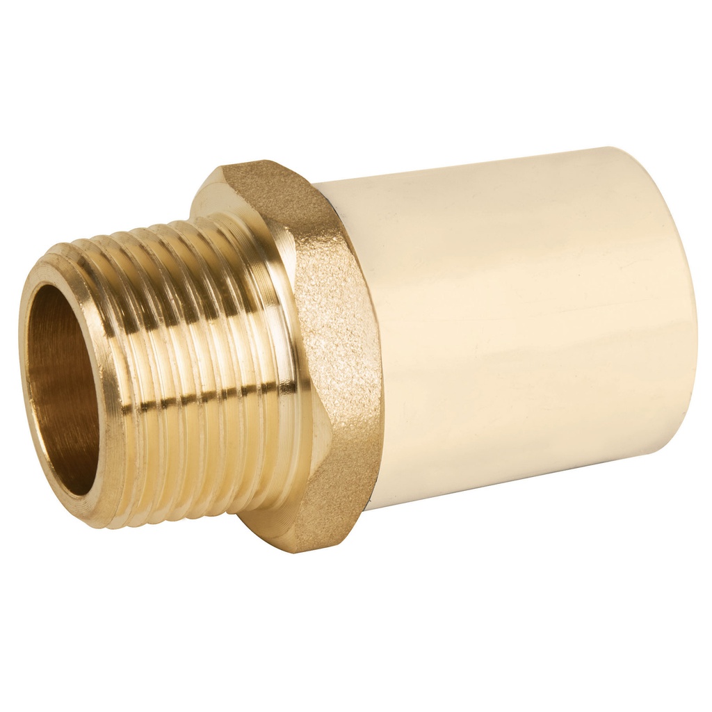 Adaptador macho de CPVC 3/4' con inserto metalico, Foset