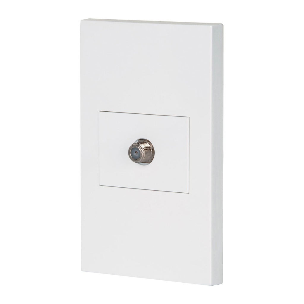 Placa armada 1 toma de TV, 1.5 modulos, Española, blanco