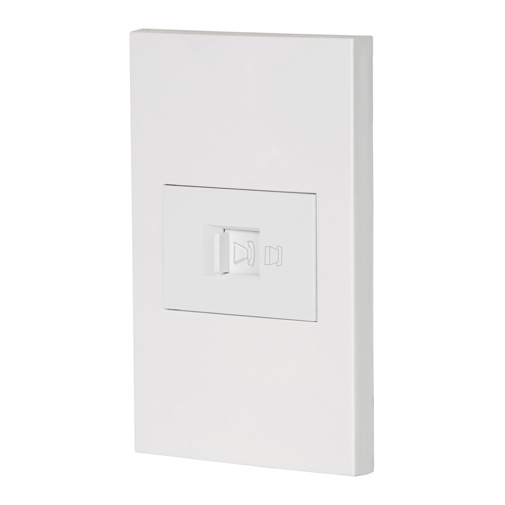 Placa armada 1 toma para telefono, 1.5 mod, Española, blanco