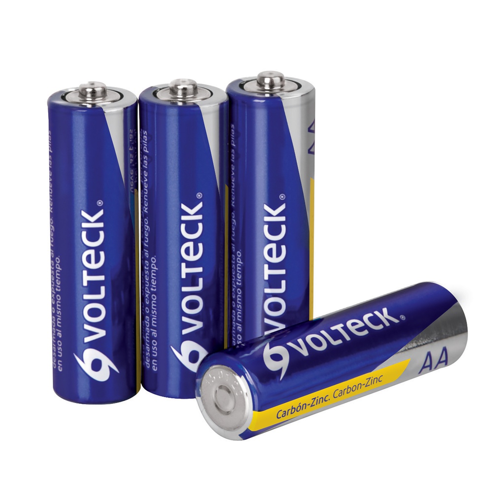 Blister con 4 pilas zinc-carbon tamaño AA, volteck