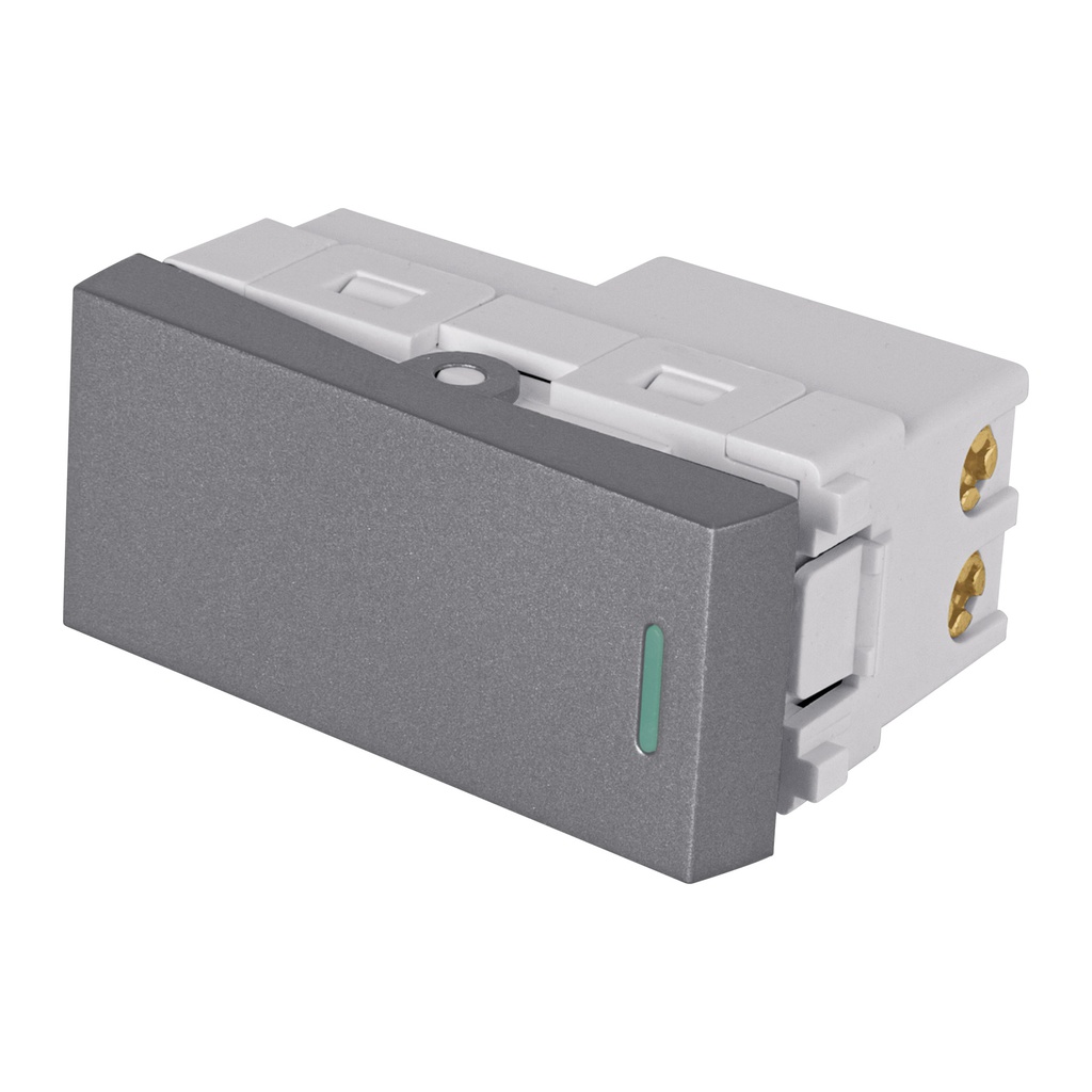 Interruptor de 3 vias acero inox de 1 modulo, linea Lisboa