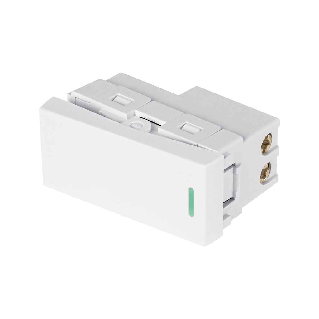 Interruptor de 3 vias blanco de 1 modulo, linea Lisboa