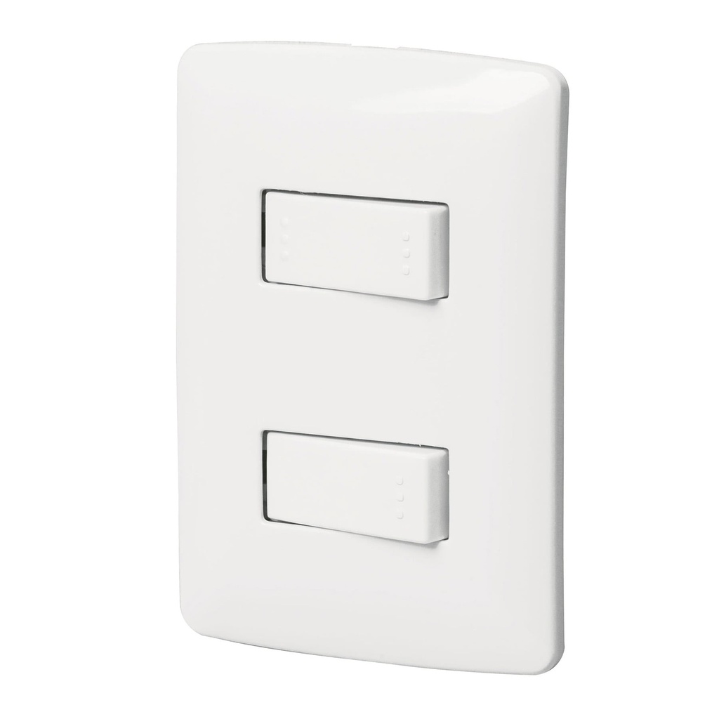 Placa armada 1 interruptor 1 escalera,blanco, linea Italiana