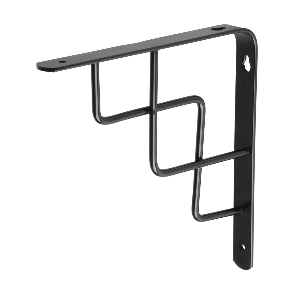 Mensula reforzada negra 8 x 8' diseño escalera, Fiero