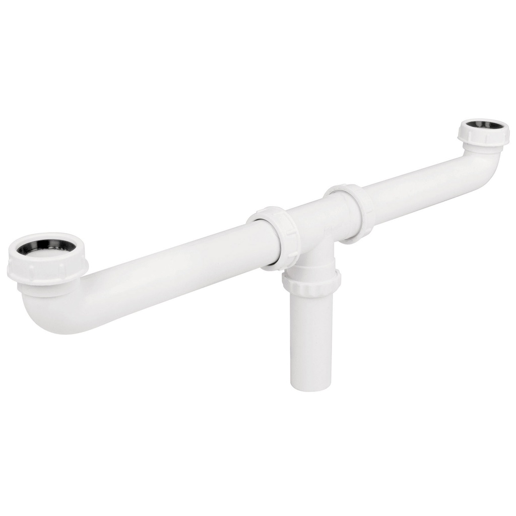 Cespol doble 1-1/2', s/contra, polipropileno, para fregadero