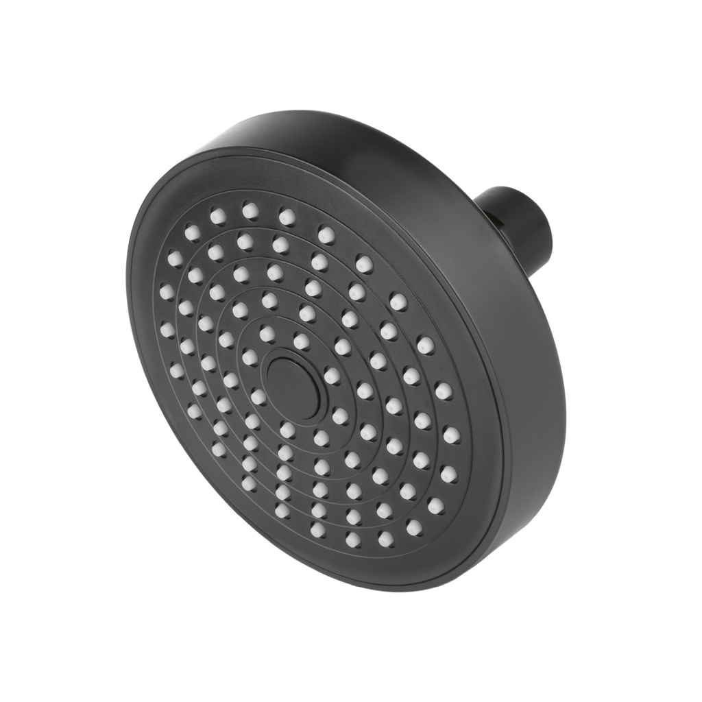 Regadera redonda de ABS 4-1/4' sin brazo, negro, Basic