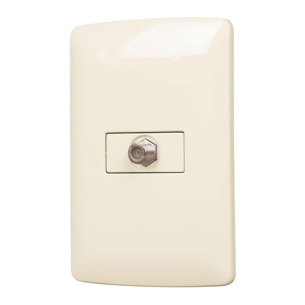 Placa armada con conexion para TV, marfil, linea Italiana