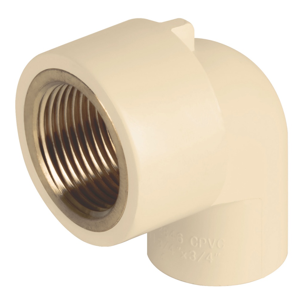 Codo 90° de CPVC con inserto laton 3/4', Foset