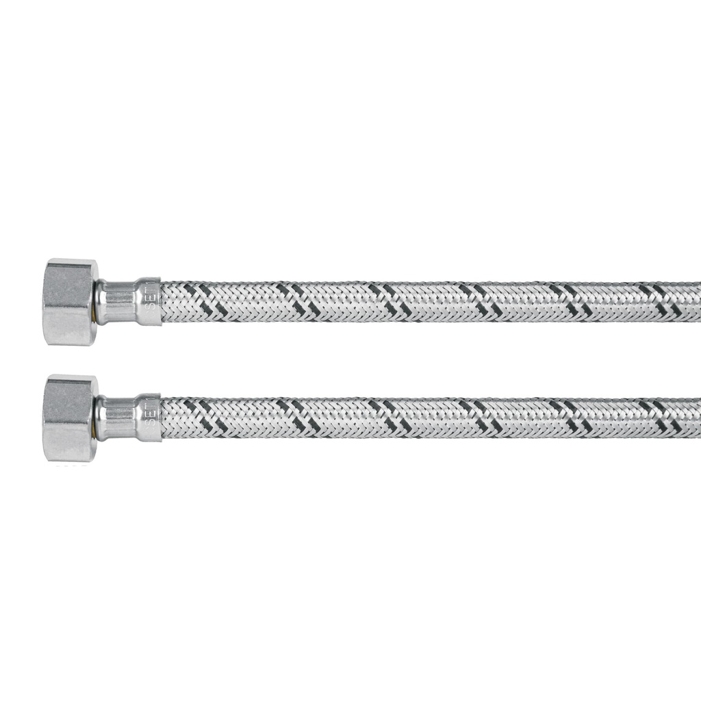 Manguera lavabo/fregadero, acero inox, 1/2' x 1/2', 40 cm