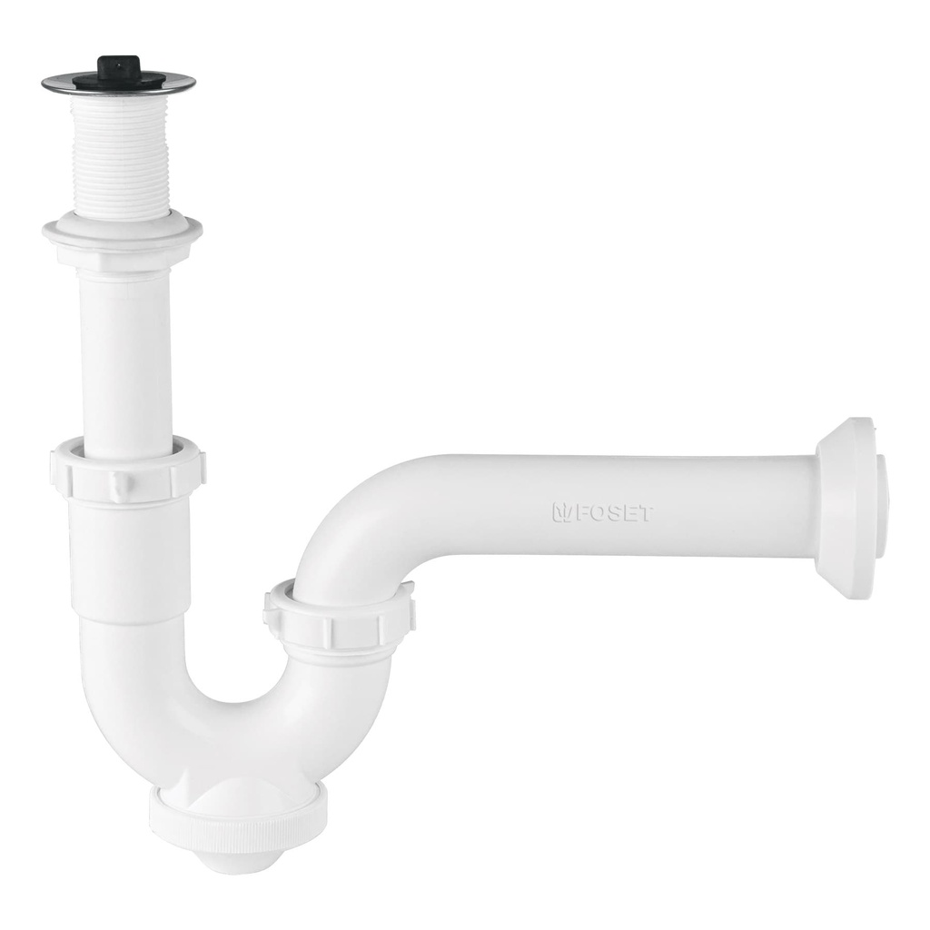 Cespol rigido 1-1/4', con contra, polipropileno, para lavabo