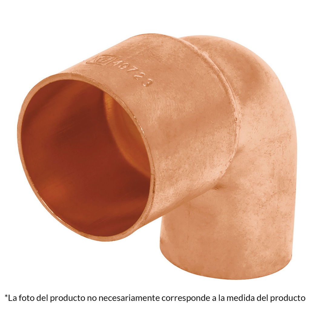 Codo 90° reduccion de cobre de 1' x 1/2', Foset