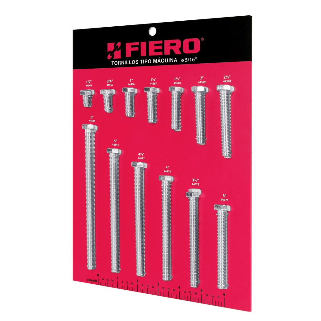 Exhibidor Fiero con tornillos tipo maquina, 5/16'