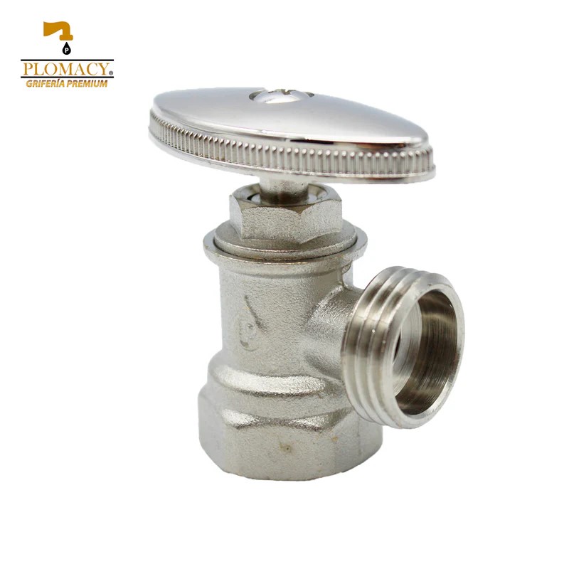 Valvula de Control Angular Compresion 1/2" x 1/2" 100% Laton Plomacy (PVAC)