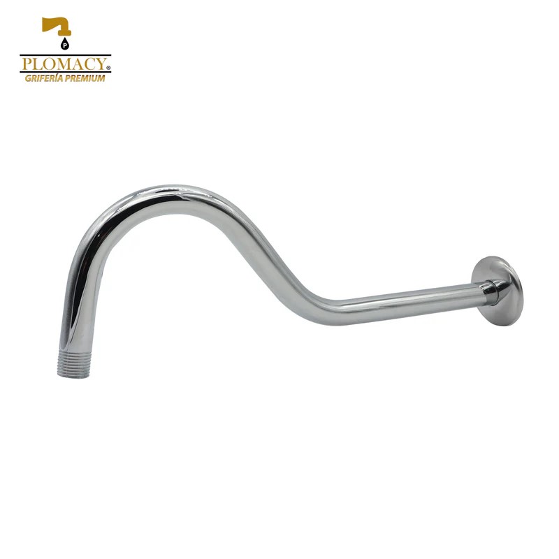 Brazo Para Regadera Largo 1/2" x 38cm. Tipo Curvo Plomacy (BRLC)
