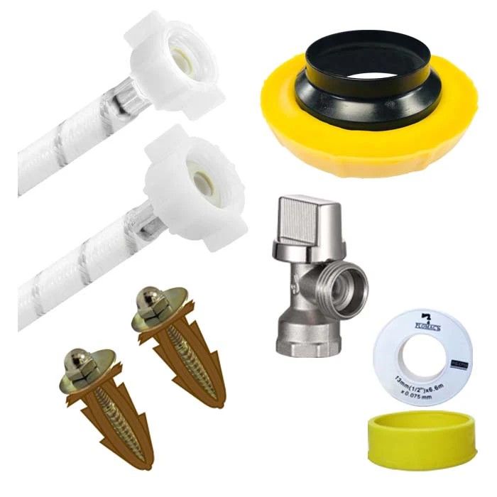 KIT de Instalacion para W.C. Con Cuello de Cera, Famaflex Poliacetal y Valvula Angular de Laton (3164)