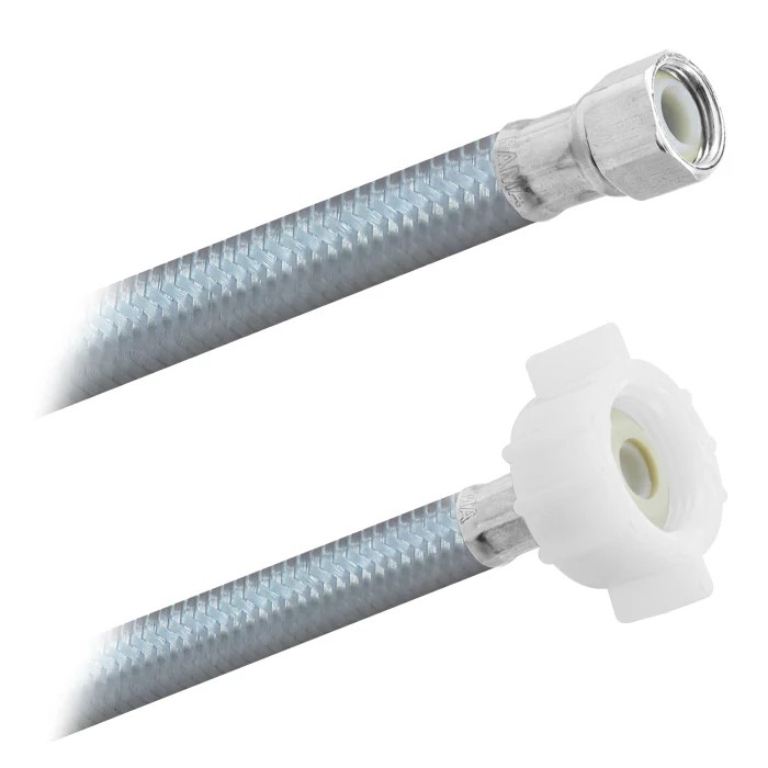 FamaFlex Poliacero Para Sanitario 3/8" COMP x 7/8" AM x 30cm.-12"   (3851)