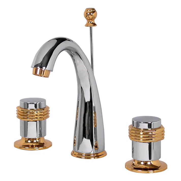 MEZCLADORA GRECIA M/HOLANDA ORO-CROMO CART.CERAMICO