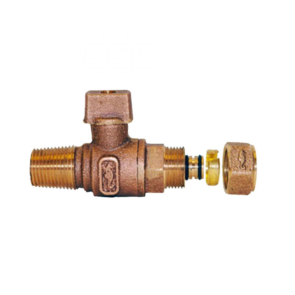 3/4" VALVULA INSERCION ESFERA P/TUB.PLAS.ALMA ALUM.