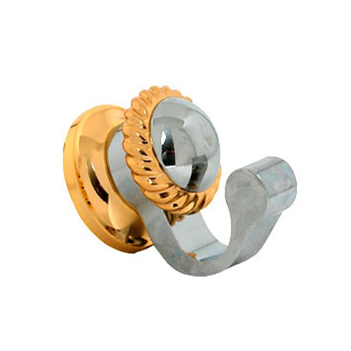 GANCHO SENCILLO CROMO-ORO REDONDO